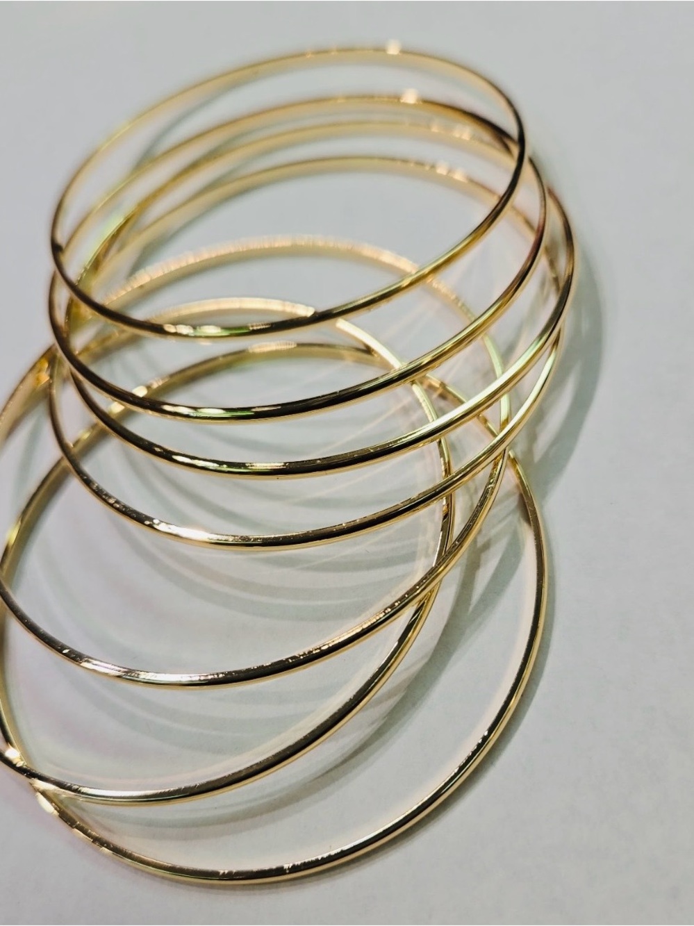 Gold Thin Semanario Stackable Bangles Bracelet Set - Women Jewelry